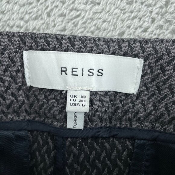 Reiss Womens Textured Grey Slim-Fit Trousers Size US 6 Cotton & Elastane 3766 - Picture 3 of 10